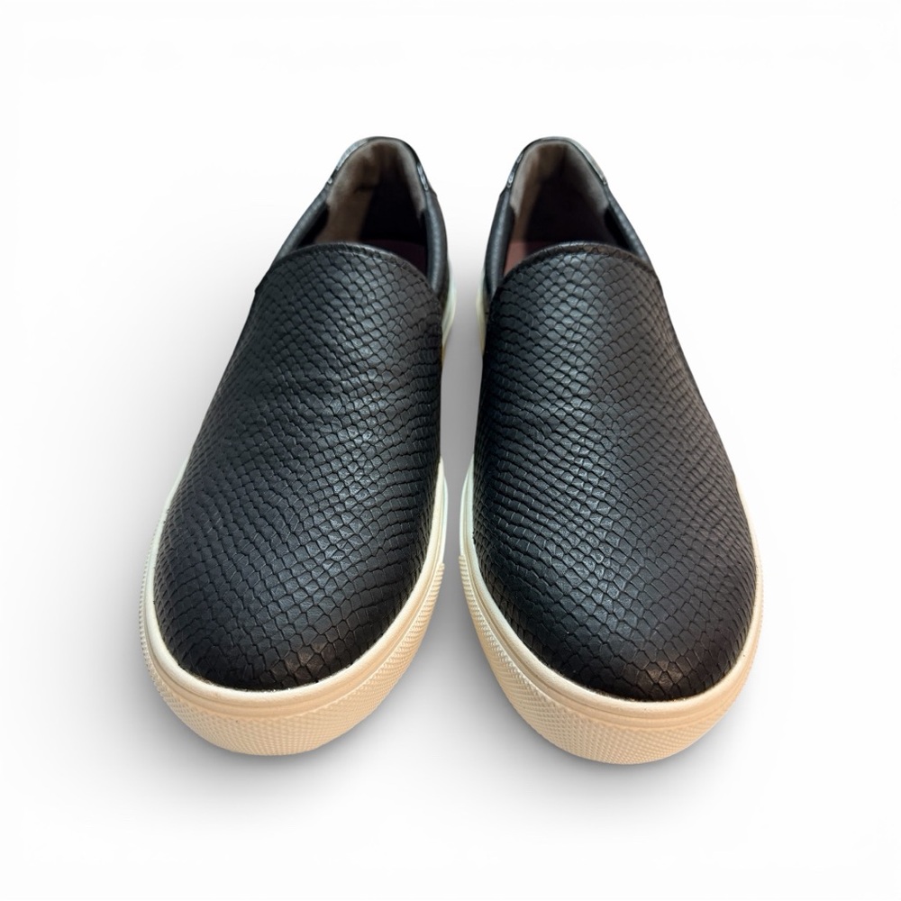 Dr Scholls Be Free Black Snake Embossed Slip On Sneaker SZ 8.5 Women's - Picture 2 of 6